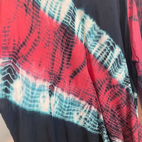 Michael Kors Tie Dye Cotton Embroidered Tunic Top - Picture 5 of 6